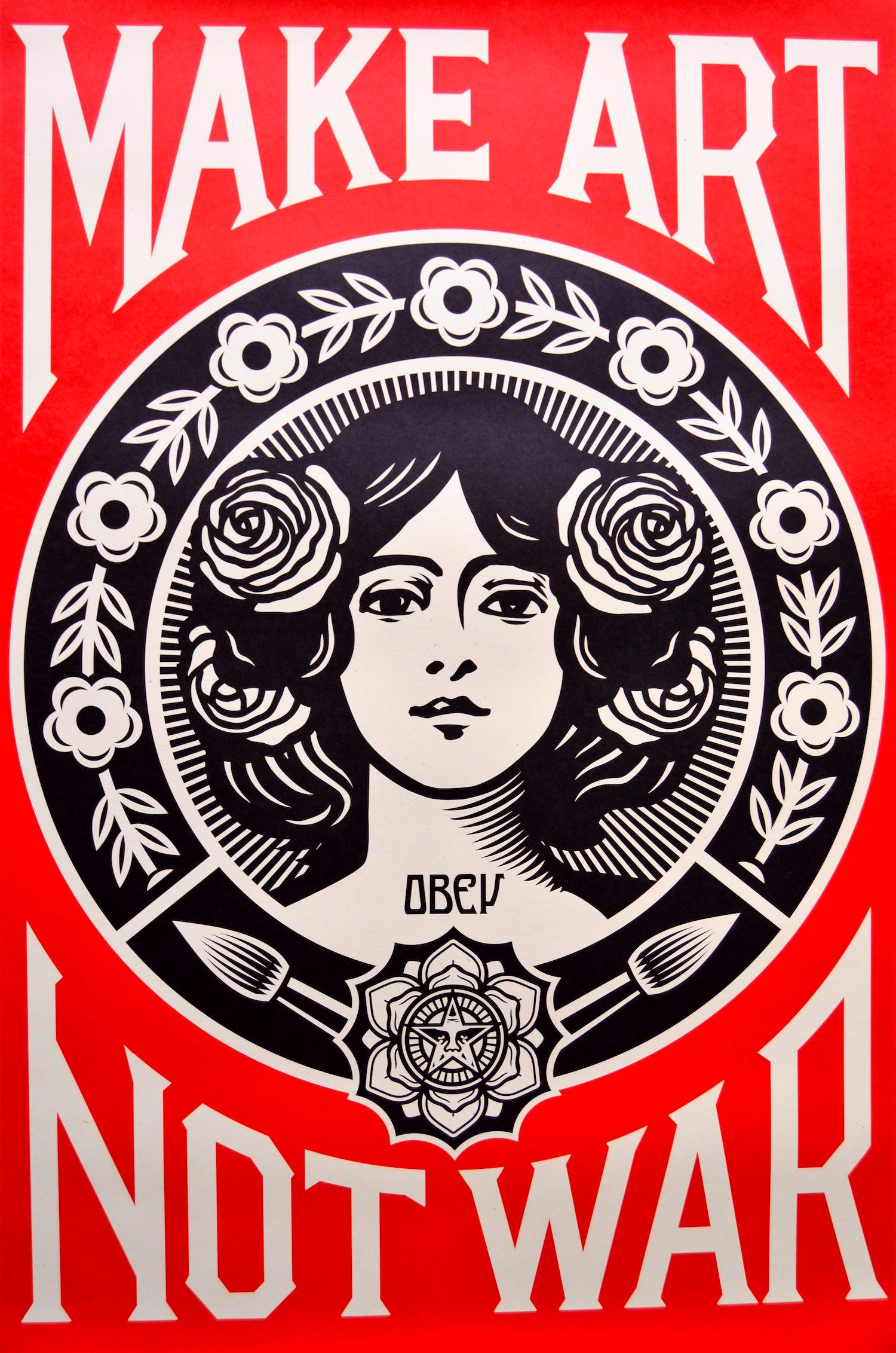 Shepard Fairey - MAKE ART NOT WAR - gesigneerd verkocht voor € 1!