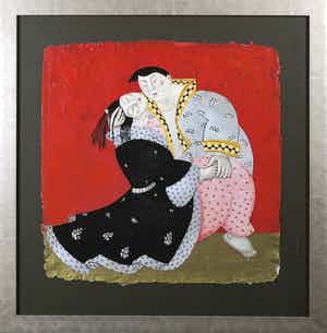 Ada Breedveld - Zeefdruk op geschept papier, Femmes Japonnaises V- Ingelijst verkocht voor € 50!