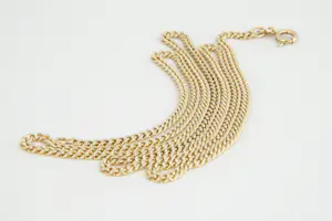 01 - Sierlijk en massief 14 Krt geel-gouden "geslepen" gourmette collier kopen? Bied vanaf 390!