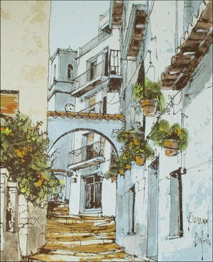 Bernard Dufour - Mediterraan doorkijkje kopen? Bied vanaf 25!