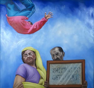 Jan Bollaert - Acryl op doek, Waiting to get lucky (Groot) kopen? Bied vanaf 250!