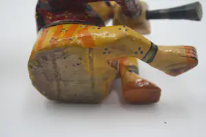 Niet of onleesbaar gesigneerd - Houten Muzikanten Standbeelden, Handgeschilderde Rajasthani traditionele zittend kopen? Bied vanaf 1!