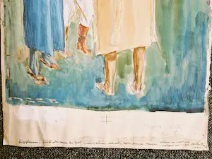 Niet of onleesbaar gesigneerd - omstreeks 1920 - gouache - "at the Polo game" met aantekeningen in potlood kopen? Bied vanaf 1!