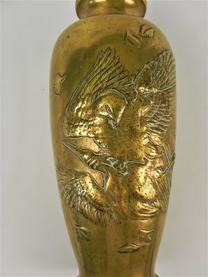 Curiosa - Grote koperen vaas met afbeelding arend vangt reiger kopen? Bied vanaf 1!