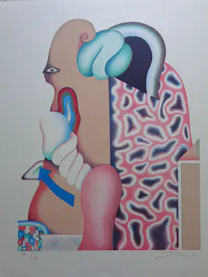 Jörg Remé - FIGUUR / KLEURLITHO / 66x50cm / SIG / 1973 / PRENT190 kopen? Bied vanaf 25!