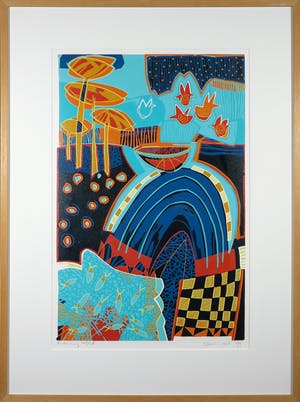 Diana van Hal - Linosnede, Fishing - Ingelijst kopen? Bied vanaf 40!