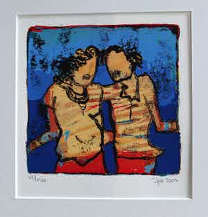 Sjer Jacobs - Sjer Jacobs Zeefdruk Getiteld "Vrienschap" - Oplage 12/150 verkocht voor € 35!