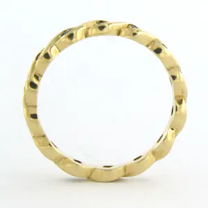 14k geel gouden hele alliance ring bezet met saffier - ringmaat 17.75 (56) kopen? Bied vanaf 170!