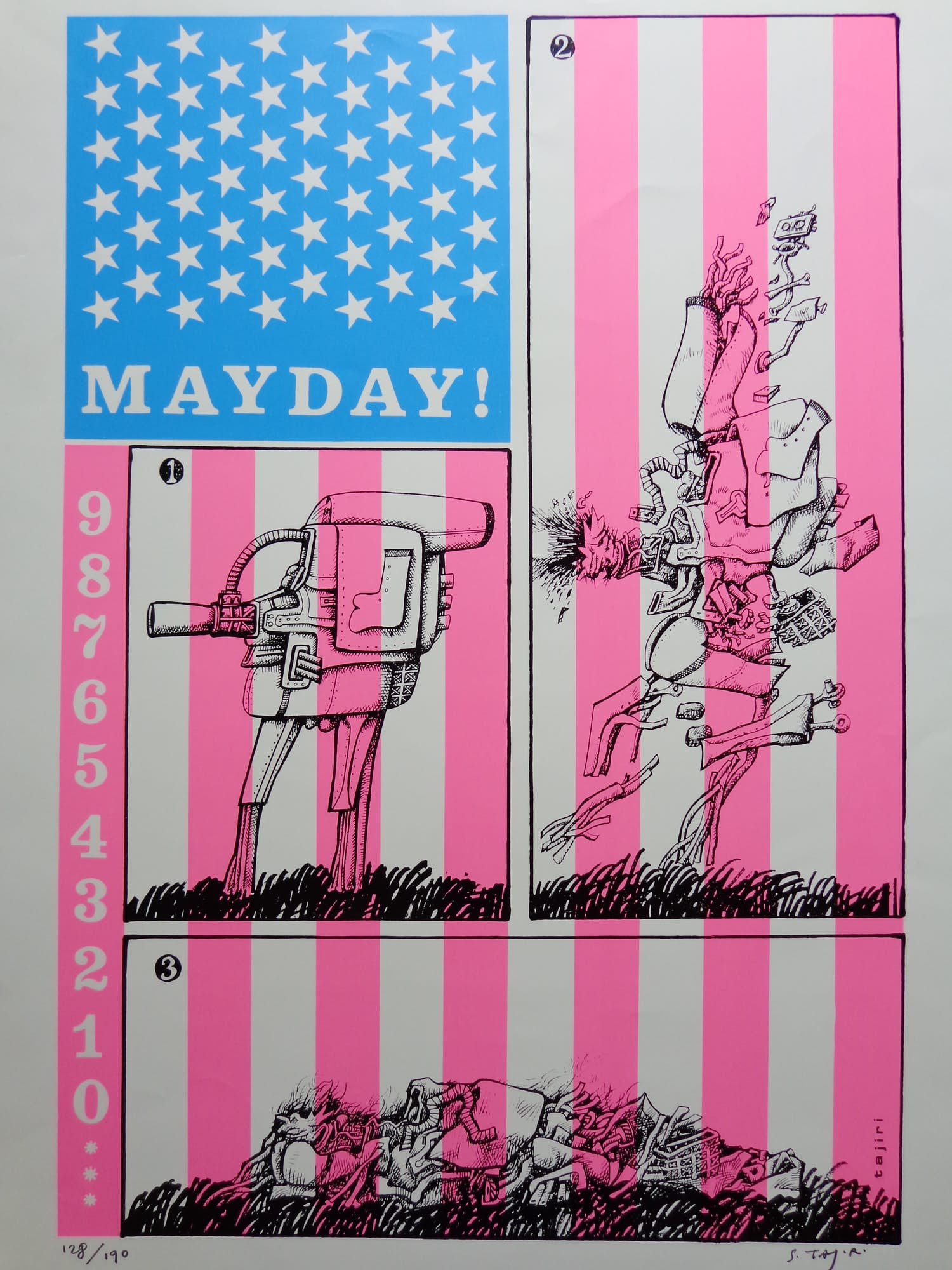 Shinkichi Tajiri - MAYDAY / KLEURZEEFDRUK / 70x50cm / SIG / PRENT190 kopen? Bied vanaf 25!