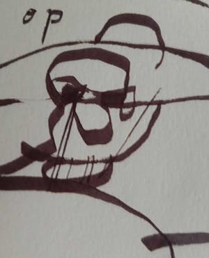Herman Brood - tekening: Zuid komt er boven op, ingelijst kopen? Bied vanaf 169!