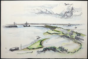 Joe Wols - Pen- en aquareltekening, Landschap kopen? Bied vanaf 1!