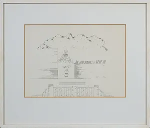 Leo Jinssen - Pentekening, Warhoofd - Ingelijst kopen? Bied vanaf 1!
