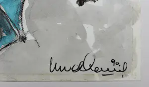 Niet of onleesbaar gesigneerd - aquarel - onduidelijk gesigneerd - 'Paraplu's' kopen? Bied vanaf 1!