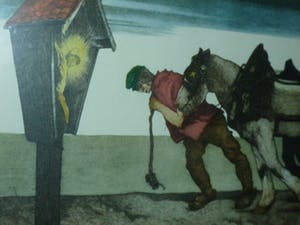 Maurice Langaskens - Kleurenets "Le symbole du calvaire". kopen? Bied vanaf 35!