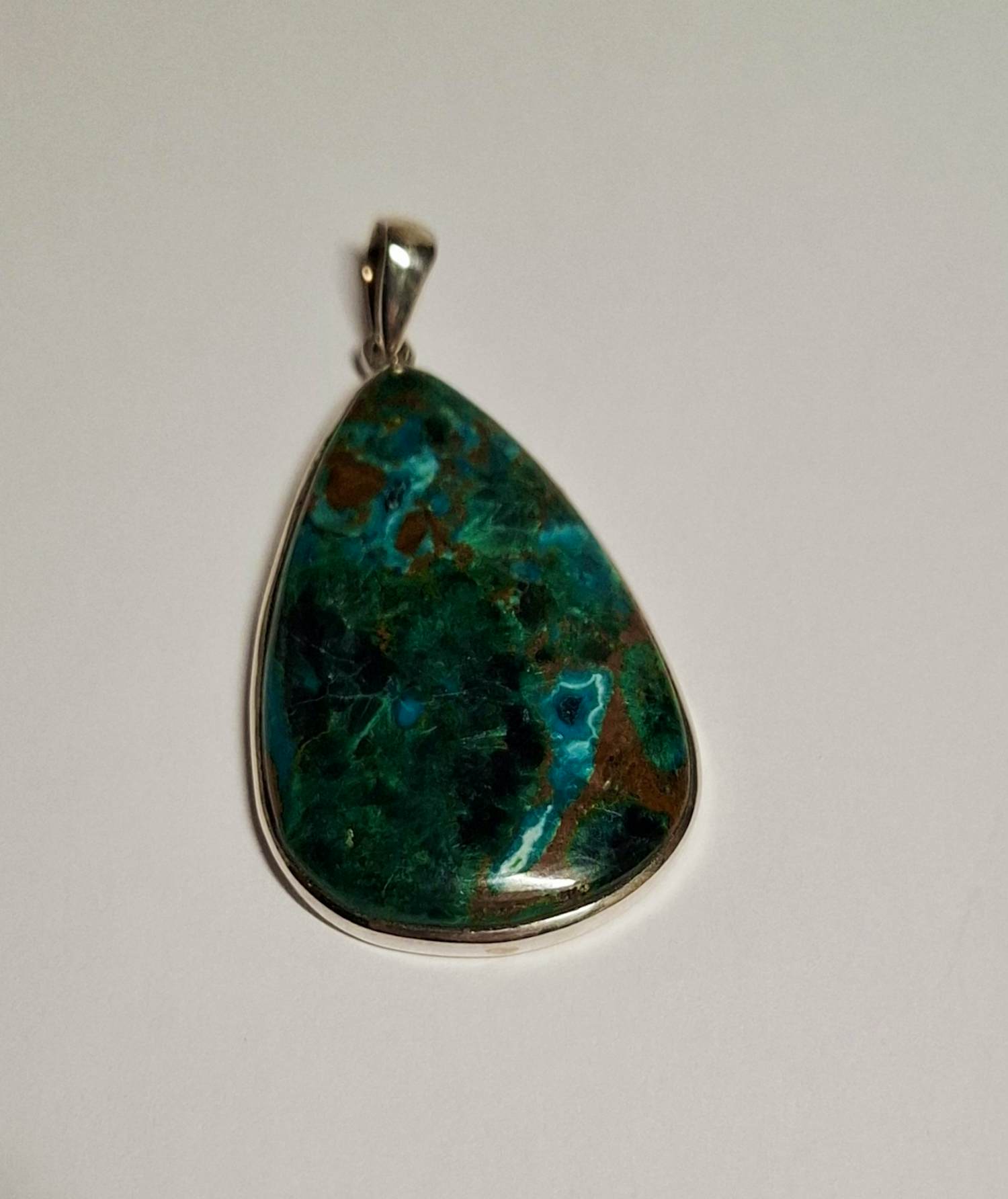 Nieuwe Zilveren Hanger met betoverde  Chrysocolla druppel kopen? Bied vanaf 95!