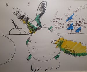 Herman Brood - grote tekening, ingelijst en gesigneerd kopen? Bied vanaf 775!