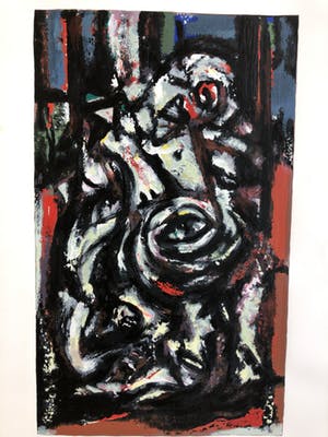 Theo Wolvecamp - Compositie met ogen IV - 1989 kopen? Bied vanaf 190!