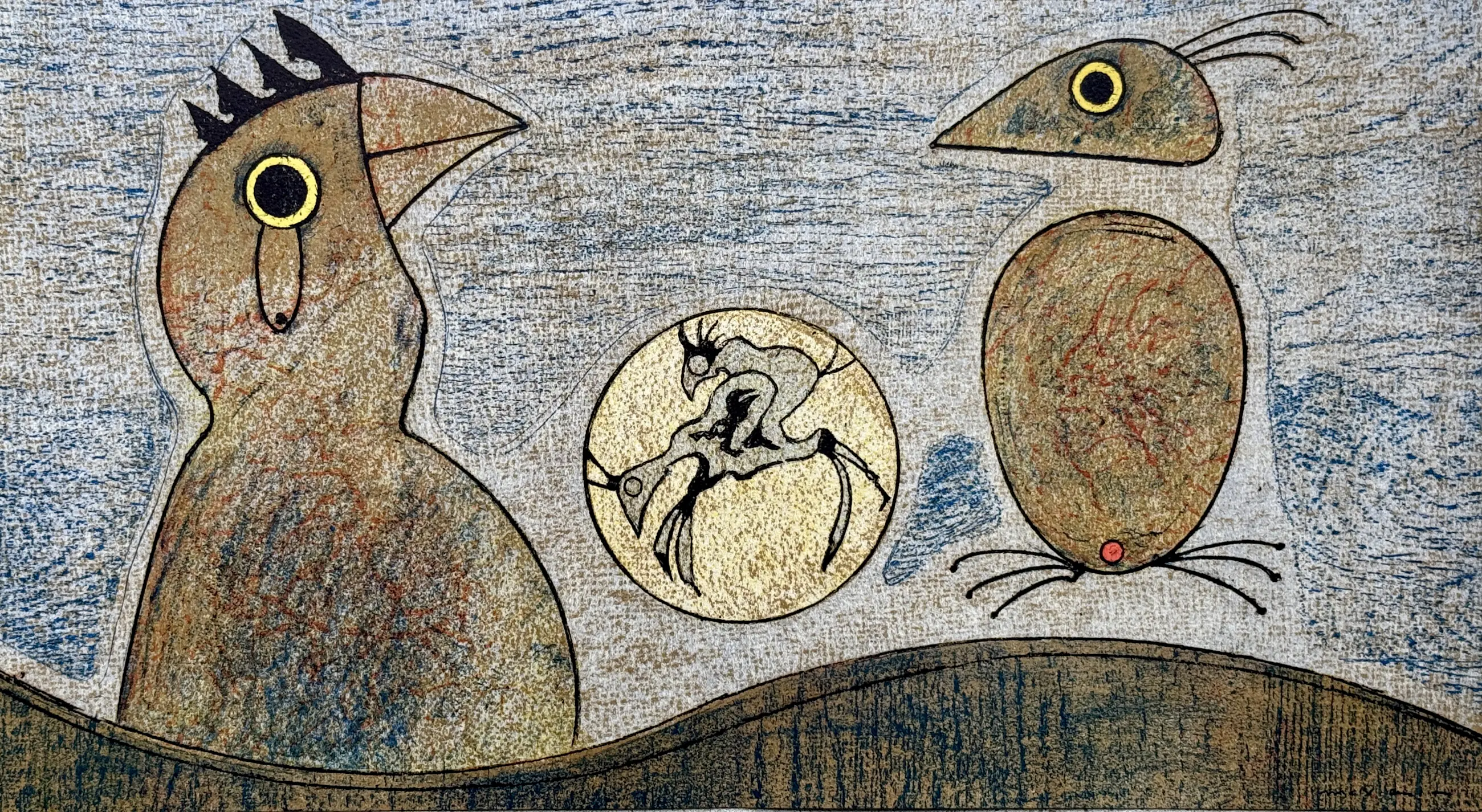 Max Ernst - Rêve surréaliste - Les deux Coqs. Original-Lithographie 1970 kaufen? Bieten Sie von 280!