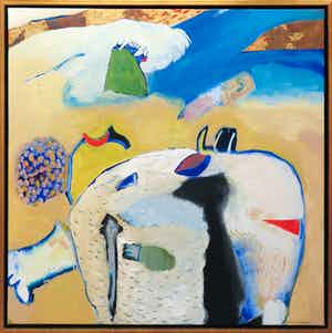 Michel van Overbeeke - Gemengde techniek op doek, In his honour - Ingelijst (Groot) verkocht voor € 1!