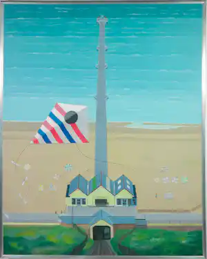 Kees Balvers - Acryl, Strand - Ingelijst vendu pour 100€ !