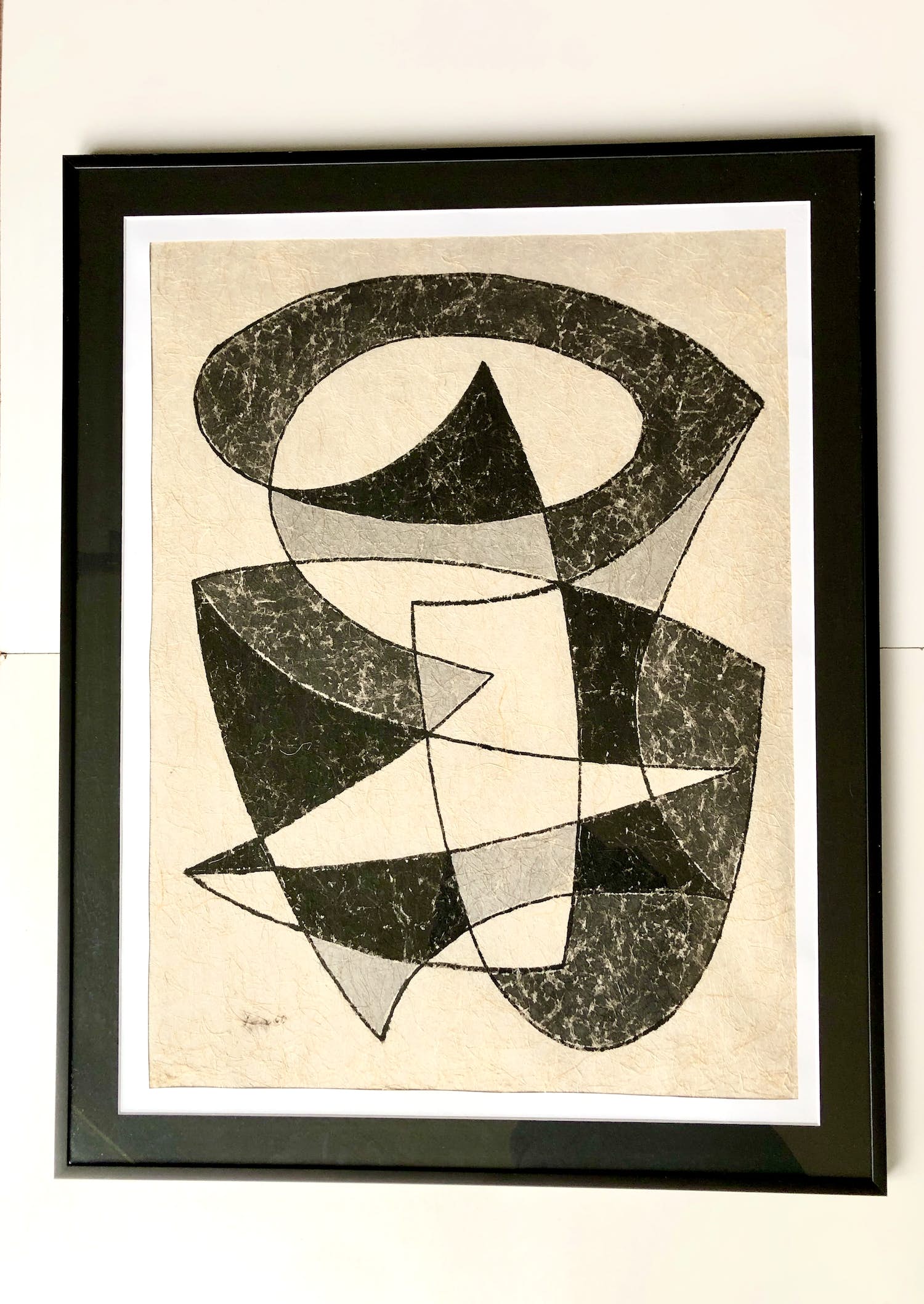 Geni Peter - Geometrische vormen - origineel werk - inkt op rijstpapier verkocht voor € 280!