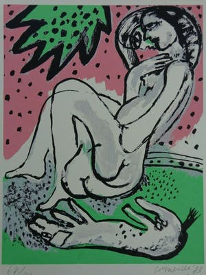 Corneille - NAAKTE VROUW / KLEURLITHO / 70x50cm / SIG / 1973 kopen? Bied vanaf 130!