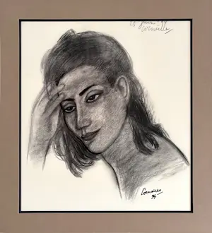 Corneille - houtskool tekening - La Rêveuse (1994) kopen? Bied vanaf 3500!