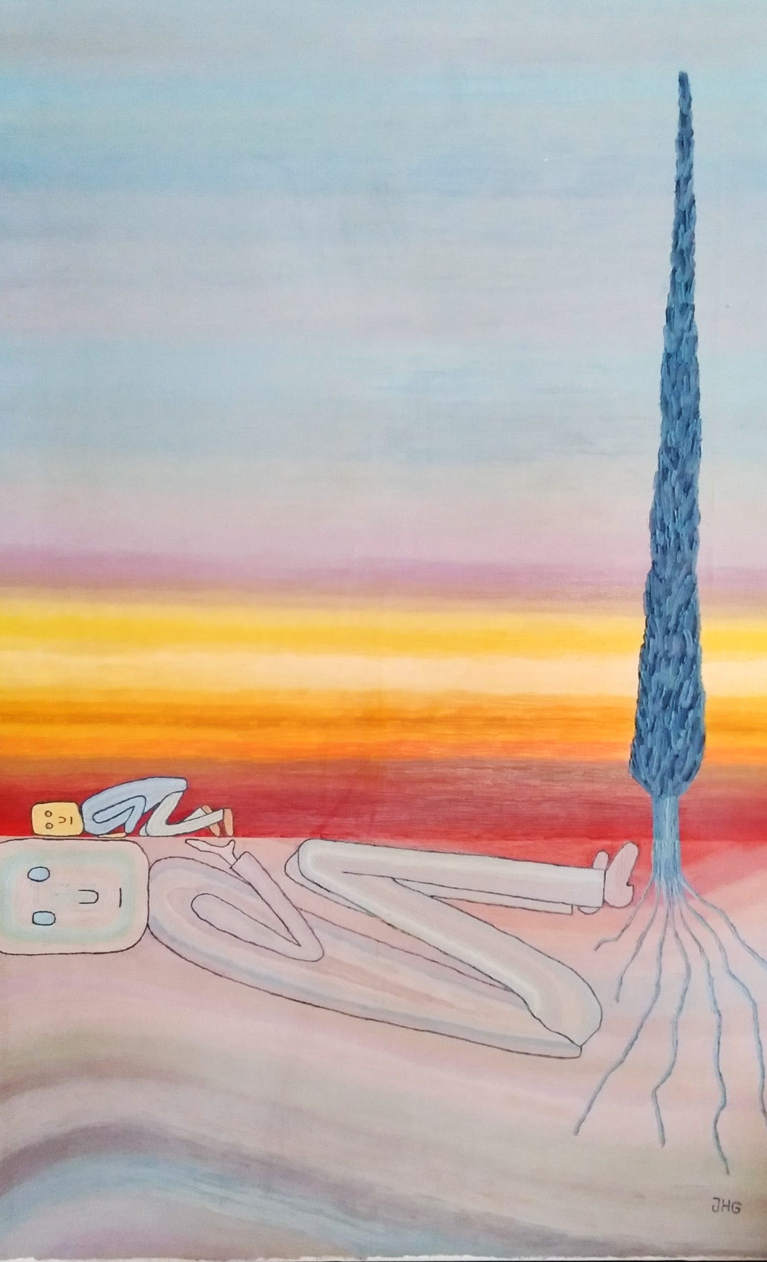 Niet of onleesbaar gesigneerd - JHG; 'Is daar iemand?' kopen? Bied vanaf 1!