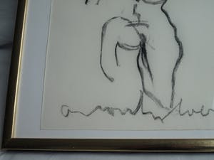 Anton Heyboer - Pastelkrijt, “Naakte vrouw” – gesigneerd & ingelijst kopen? Bied vanaf 1!