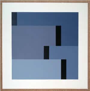 Geert van Fastenhout - Compostie in zwart en grijsblauwe tinten verkocht voor € 100!