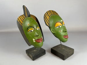 Yoruba - 2 African Yoruba passport masks - Nigeria. kopen? Bied vanaf 15!