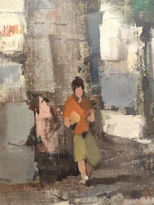 Charles Petit - Stadsgezicht Parijs met zicht op de Sacré-Cœur baseliek in Montmartre kopen? Bied vanaf 80!