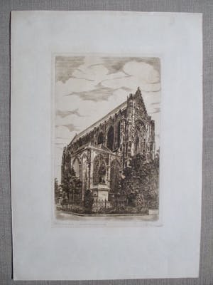 Niet of onleesbaar gesigneerd - Ets domkerk Utrecht, gesigneerd kopen? Bied vanaf 1!