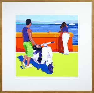 Marco Kooiman - Zeefdruk, Riviera - Ingelijst verkocht voor € 35!