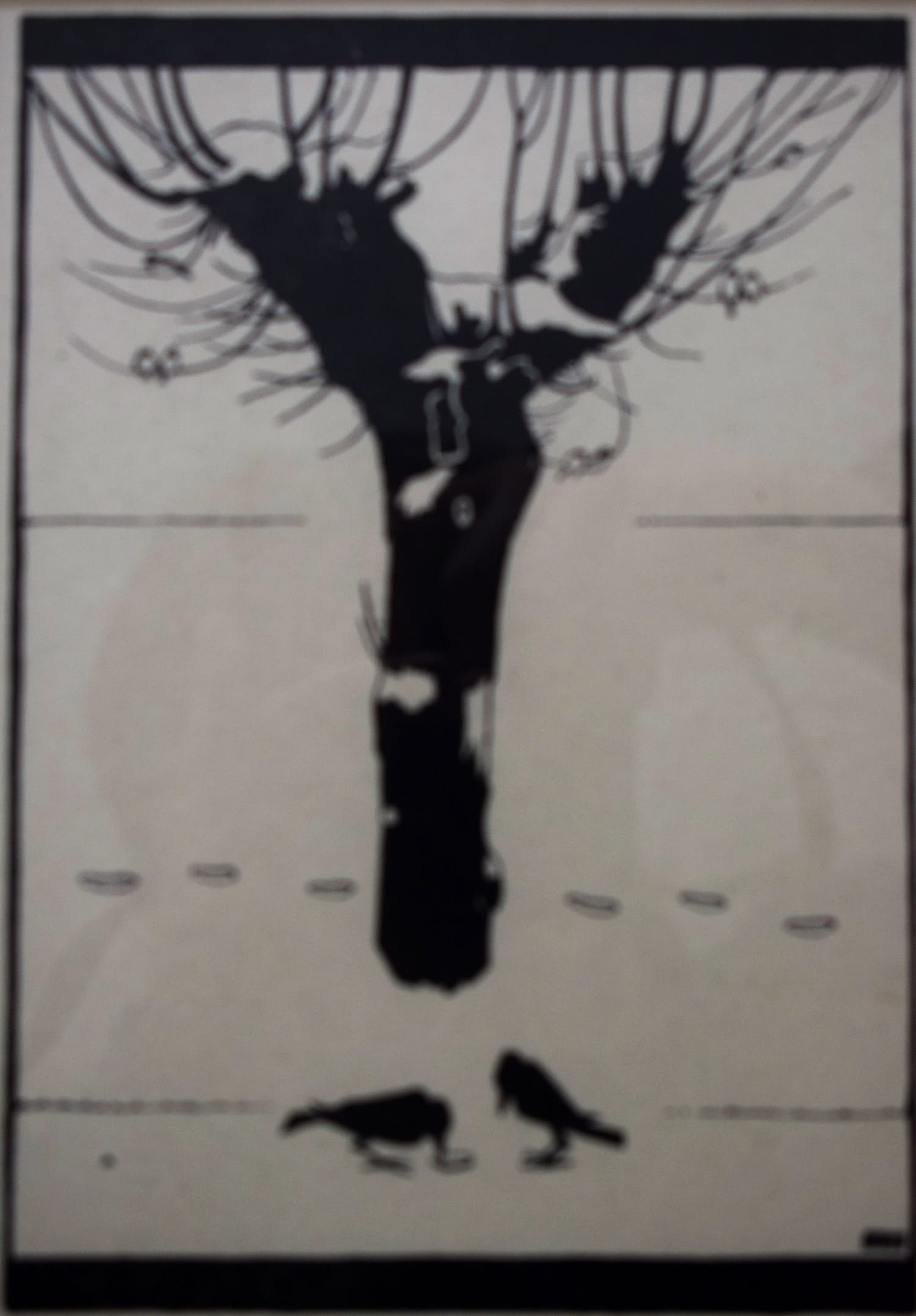 Jan Wittenberg - houtgravure - Knotwilg in de Winter verkocht voor € 125!