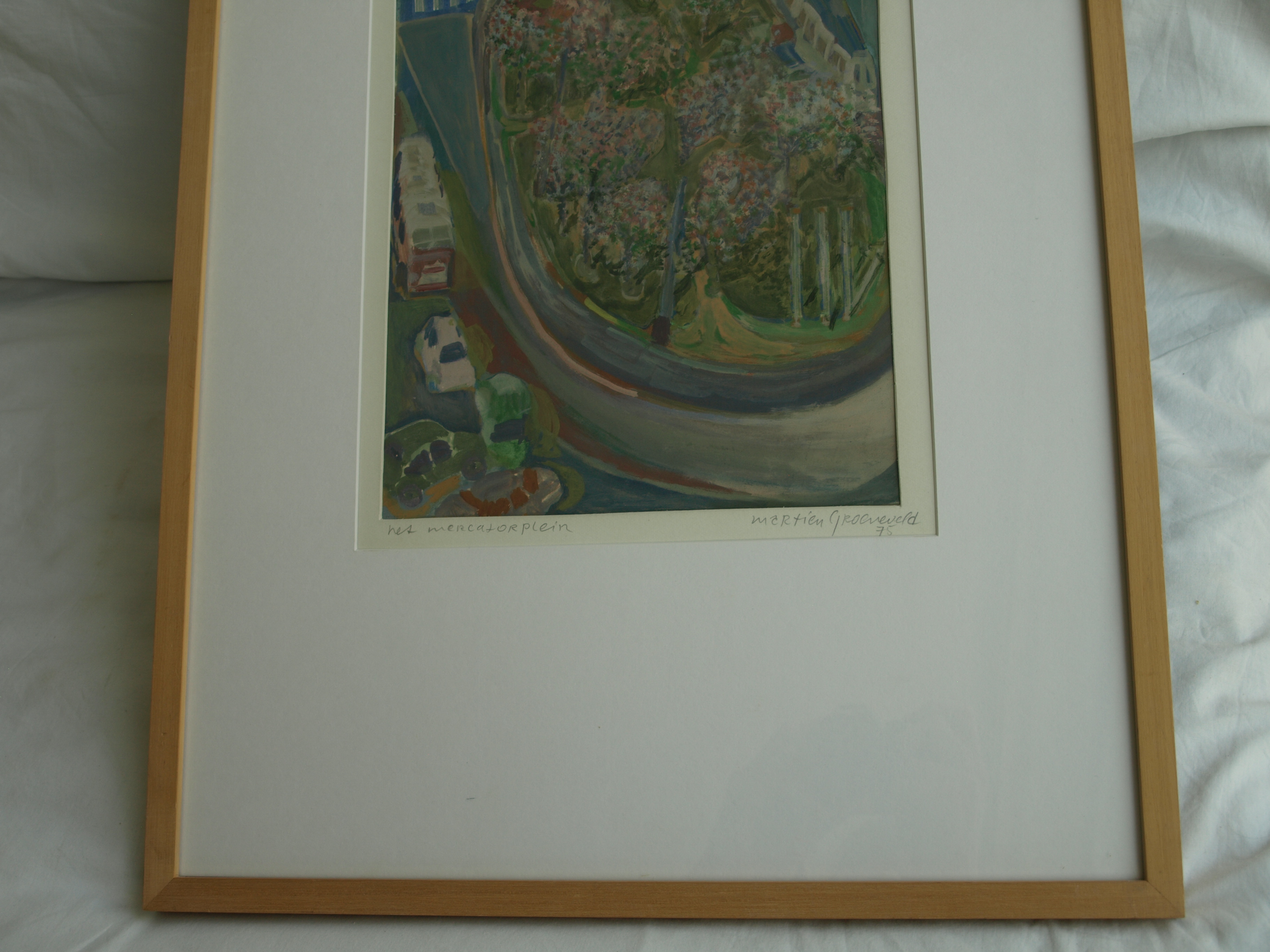 Martien Groeneveld - Gouache , Mercatorplein – gesigneerd & ingelijst – 1975  kopen? Bied vanaf 1!