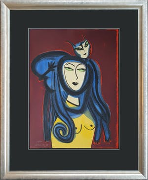 Corneille - 'Le chat sur la tête - Groot - Nieuw ingelijst kopen? Bied vanaf 690!