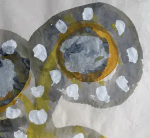 Jac Gijzen - gouache op Nepalees papier | 'Zonder titel' (INGELIJST) kopen? Bied vanaf 20!