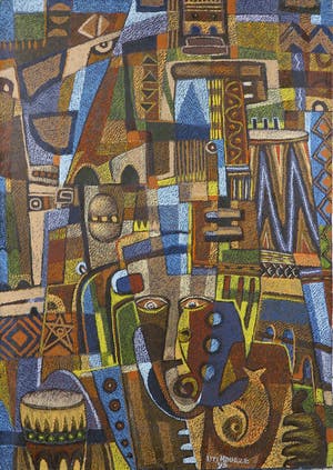 Uti Ndueze - Acryl op doek, River Gods kopen? Bied vanaf 100!