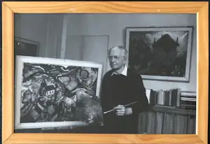 AcheterNiet of onleesbaar gesigneerd - Jan van Anrooy in zijn Atelier - Foto? Enchérissez de 10!