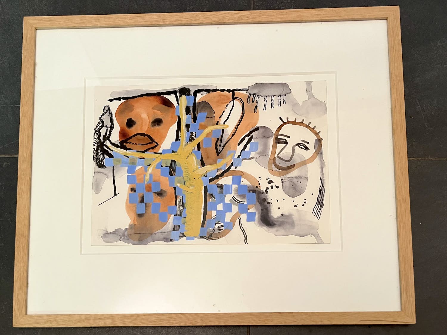 Elizabeth de Vaal - Gemengde techniek op papier - zonder titel verkocht voor € 50!