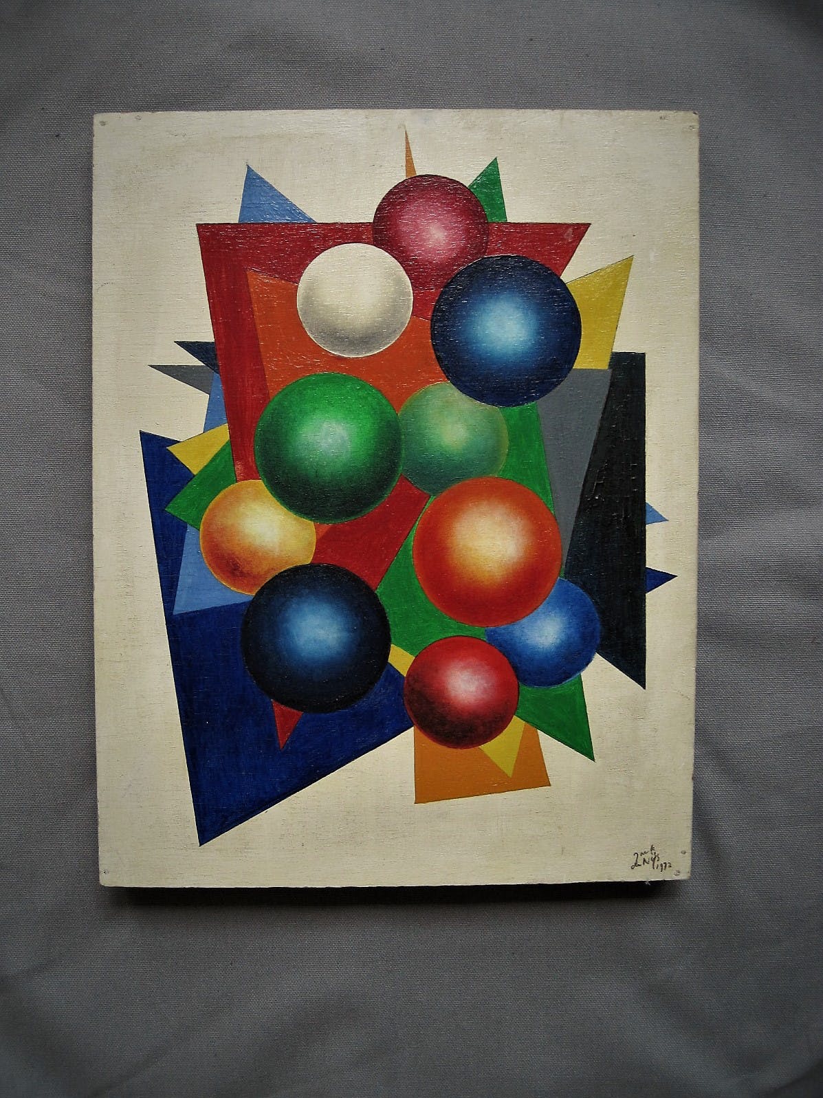 Niet of onleesbaar gesigneerd - Hollands POPart schilderij "Bubblegum" gesigneerd Jack de Nijs 1972 kopen? Bied vanaf 1!