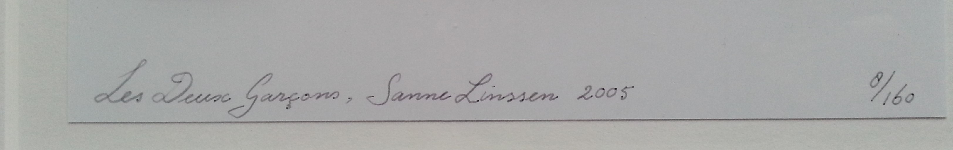 Sanne Linssen - SANNE LINSSEN - Twee Photo's - "Les Deux Garcons" - Handgesigneerd - 2005 kopen? Bied vanaf 20!