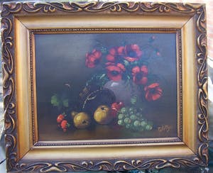 Tilly Moes - Stilleven met klaprozen en fruit. kopen? Bied vanaf 70!