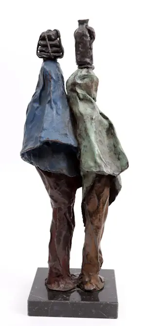 Marianne Houtkamp - Gepolychromeerde bronzen sculptuur: "naar de markt " - 2000 kopen? Bied vanaf 795!