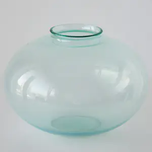 Andries Dirk Copier - Ovaal meerblauw Leerdamglas vaasje - Geëtst monogram - 1929 kopen? Bied vanaf 125!