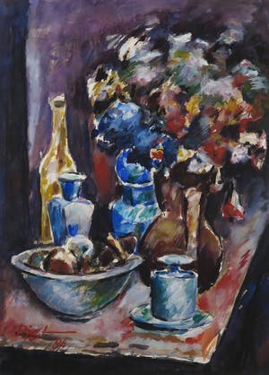 Piet Snoeren - Aquarel, Stilleven - Ingelijst kopen? Bied vanaf 1!