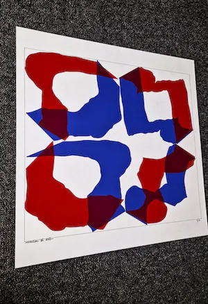 Martien de Kler - Zeer kleine oplage (10) - pop Art - Zeefdruk -Blue & Red- potloodgesigneerd kopen? Bied vanaf 1!