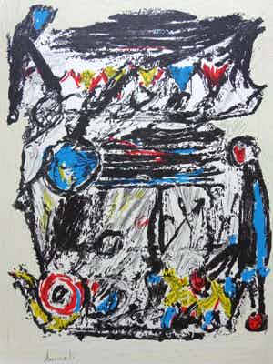 Jacques Doucet - COBRA / KLEURLITHO / 65x50cm / SIG verkocht voor € 60!
