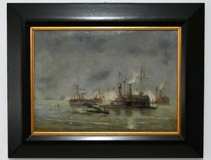 Richardus Philippus Arnoldus van Rees - (1850-1925) - "Hollandse Marinemanoeuvres - Hellevoetsluis". kopen? Bied vanaf 325!